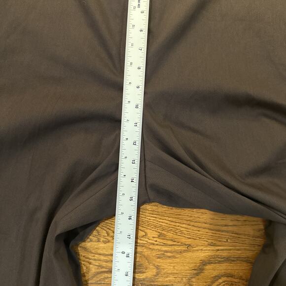 HUGO BOSS Womens Tapika Ankle Trousers Size 12 Dark Brown Stretch Cotton - Picture 12 of 16